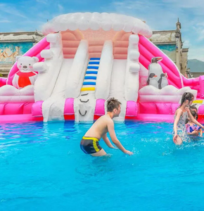 Tobogán Acuático Inflable Rosa Grande KS con Piscina de Chapoteo para Fiestas de Verano y Alquiler de Eventos en la <span class=keywords><strong>Playa</strong></span> - Product Image 3