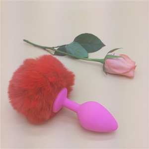 Rosa Silikon <span class=keywords><strong>Anal</strong></span> Plug Haarige Ball Hinterhof Spielzeug Sexspielzeug <span class=keywords><strong>Anal</strong></span> Plug Massage - Product Image 4