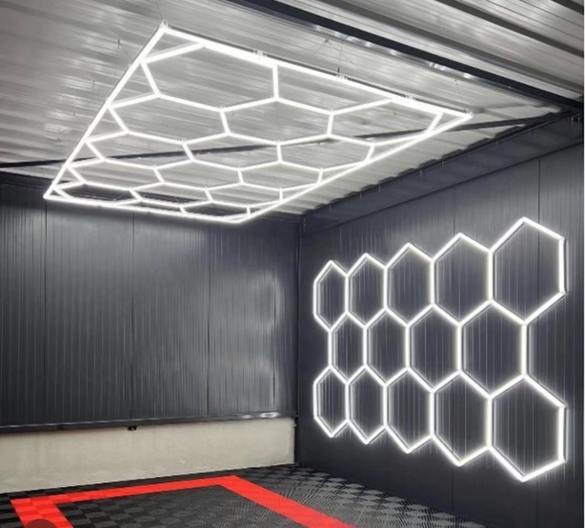 China Manufacturer Direct Supply Hexagon Led Light for Ceiling Modular Led Light Work on Moving Parking Garage Lamp