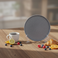 Service de table en céramique grise minimaliste |   Assiettes, bols et tasses en grès |   Compatible micro-ondes, lave-vaisselle et four |   Anti-fuite