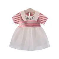 Новое модное платье для маленьких девочек с принтом 2021New дизайн детские летние платья для маленьких девочек в полоску Bebe1 Vestidos Лидер продаж, летние платья для детей, 2020