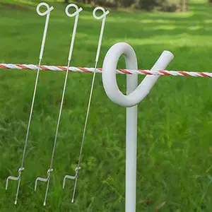 Electric fence temporary galvanized steel pigtail post for strip-grazing