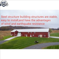 Structure en acier léger préfabriquée pour abri d'élevage avec conception anti-corrosion galvanisée, structure en acier pour étable et poulailler