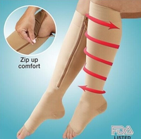 Chaussettes de compression sportives personnalisées pour femmes, automne, tissées, fermeture éclair, longueur genou, écologiques, respirantes, usage quotidien