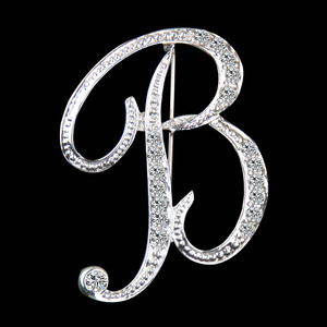 Personalidad creativa Simple 26 letras inglesas broche de diamantes mujeres moda geométrica ramillete suéter abrigo Pin Accesorios - Product Image 6