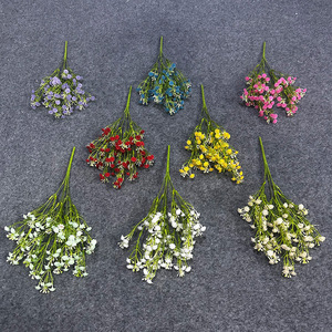 Bouquet artificiel de fleurs de gypsophile en caoutchouc souple simulé, moulé par injection, fait main, pour décoration de mariage - Product Image 2