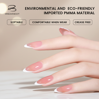Faux ongles à presser en acrylique, style French Tip, couvrance totale, pour marque privée, vente en gros