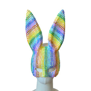 <span class=keywords><strong>Maschera</strong></span> di <span class=keywords><strong>coniglio</strong></span> colorata YISUGAR Costume da palla carina <span class=keywords><strong>maschera</strong></span> da festa con diamanti colorati a specchio - Product Image 5