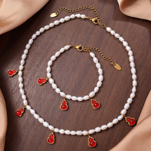 สร้อยคอมุกน้ำจืดสีขาว เกรด AA รูปหัวใจ ประดับแบบฝังขอบ สำหรับผู้หญิง ชุดเครื่องประดับสำหรับใส่ทุกวัน - Product Image 2