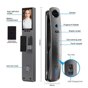 ระบบรักษาความปลอดภัยประตูบ้านระบบ WiFi ไร้สายด้วยกล้อง & รหัส Tuya ประเภทการ์ด3D หน้าและลายนิ้วมืออัจฉริยะ - Product Image 5