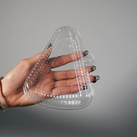 Boîte rectangulaire en plastique PET transparent de qualité alimentaire jetable pour sandwich, hamburger et pizza, écologique, logo personnalisé