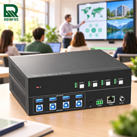 Commutateur matriciel métallique USB 3.0 à 8 ports DQINFOS avec RS232/LAN, pas de prise requise - Boutons de commande à distance pour l'éducation et la formation