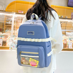 Guiyubag Pink <b>Backpack</b> 15 Inches <b>Lightweight</b> School Bag For Girls Campus Study <b>Backpack</b> With Zipper Pocket And Detachable Strap - Product Image 2