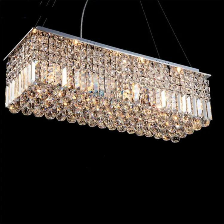 Raindrop Crystal Kroonluchter Decoratieve Woonkamer Rechthoek Plafondlamp 120*25*25Cm Eettafel Hanglampen