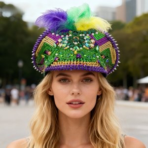 Sombrero de Capitán Steampunk con Pedrería y Logotipo Personalizado, Bajo MOQ, Ideal para Festivales de Disfraces y Desfiles de Boi <span class=keywords><strong>Bumba</strong></span> - Product Image 1