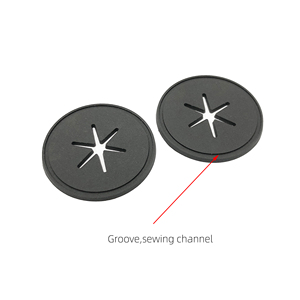 In Stock 1.38 Inch PVC Rubber Earphone Port <b>Patch</b> <b>Sew</b> <b>On</b> Cable Through Hole Label for Backpacks - Product Image 4