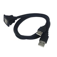 Dual-Port Quadratisches USB 2.0-Kabel mit Schnalle PVC-Ummantelung Geflochtene Abschirmung für Auto LKW Boot Motorrad Armaturenbrett Einbau-Panel