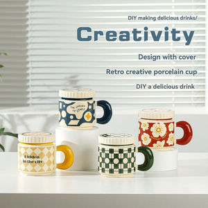 Offre Spéciale – Tasse Vintage Créative en Porcelaine et Céramique, Design Élégant, avec Couvercle, 400 ml, Écologique, Logo Personnalisable, Idéale pour les Fêtes - Product Image 2