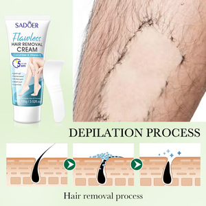 SADOER Natural de cuerpo completo áreas privadas planta vitamina E crema depilatoria indolora suave removedor de cabello para partes íntimas - Product Image 4