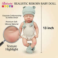 Poupées en silicone haut de gamme Belinda, jouets pour enfants, poupées reborn réalistes de 13 pouces, poupées bébés en silicone réalistes, cadeaux pour filles et garçons
