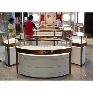 Modern Luxury Jewellery Shop Counter Design Jewelry Store Furniture Jewelry Tempered Glass Display Cabinet Showcase Furniture