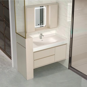 อ่างล้างหน้าเซรามิกแบบฝังพร้อมตู้ข้าง อ่างล้างหน้าแบบตั้งพื้น - Product Image 1