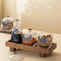 Plateau de service moderne en bois surélevé avec pieds, présentoir en bois massif naturel, plateau à café/aliments, décoration cuisine/salle de bain