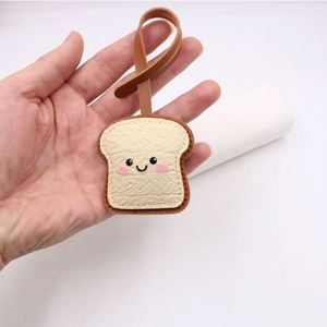Hot Selling PU Leather Cute Bread <b>KeyChain</b> Cute Beautiful Mini Bag Charm Fashion Bag Pendant Festival Gift for Children - Product Image 4