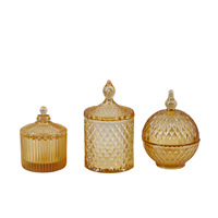 Pot de bougie en verre coloré rond de luxe de 600ml 300ml avec couvercle, ensembles de récipients parfumés de diffuseur en verre coloré de 150ml