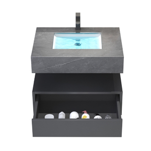 Miroir LED en bois massif de haute qualité personnalisable moderne, meuble de salle de bain européen, lavabo d'hôtel, forme de diamant, miroir de villa - Product Image 4