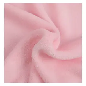 Hot Koop 100% Polyester Effen Geverfd Solid Warm Wit Flanel Coral Fleece Stof Voor Vrouwen Jas Kledingstuk