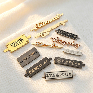 OEM Custom Embossed Metal Prong Label, Electroplated Zinc Alloy Pin Fastening Brand Plaque For Leather <b>Bags</b>, Sandals, Belts - Product Image 6