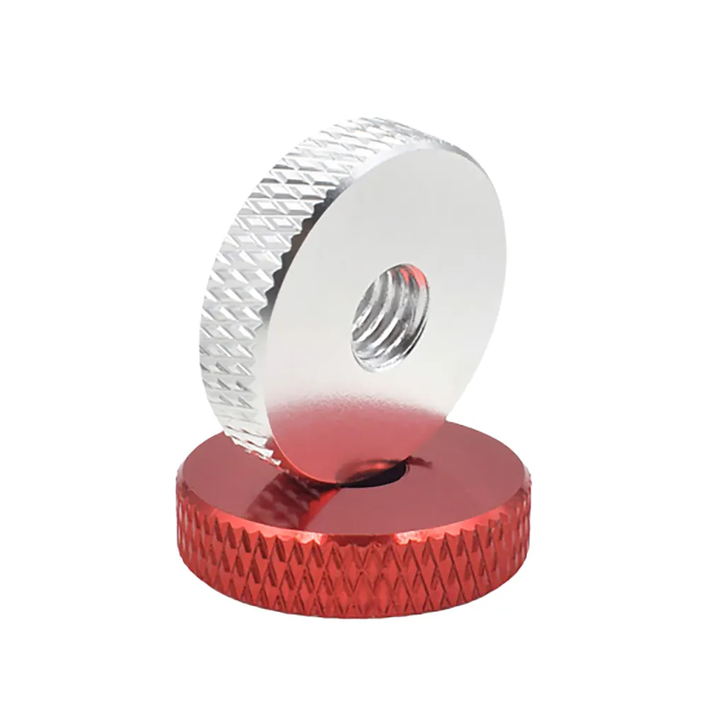 In Stock M3 M4 M5 M6 M8 M10 Colored Anodized Aluminum Flat Knurled Thumb Nut