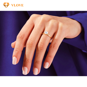 Bague en <span class=keywords><strong>diamant</strong></span> de culture, taille princesse, <span class=keywords><strong>or</strong></span> <span class=keywords><strong>jaune</strong></span> 1 carat, pour femme, <span class=keywords><strong>or</strong></span> <span class=keywords><strong>jaune</strong></span> 14k 585, alliance <span class=keywords><strong>solitaire</strong></span> en <span class=keywords><strong>diamant</strong></span> - Product Image 4