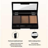 Palette de poudre à sourcils mate 3 couleurs, marque privée, imperméable, résistante à la transpiration, multi-usages, kit de maquillage pour le contour des sourcils avec pinceau, cosmétiques