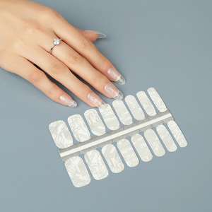 Bướm trắng <span class=keywords><strong>3D</strong></span> sơn móng tay Dải trong suốt cơ sở Gel Nail kết thúc tốt đẹp với chất kết dính thời trang mùa hè phong cách cho Diy - Product Image 3