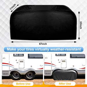 2 Fundas para Ruedas de Autocaravana, Aptas para Ruedas Dobles de 27 a 30 Pulgadas de Diámetro, Fundas Impermeables para Neumáticos de Autocaravana, Cubierta para Eje Doble - Product Image 3
