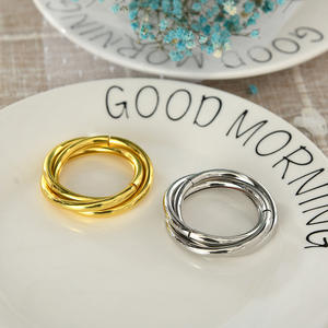 Anneaux de serviette ronds en métal doré personnalisés en gros, porte-serviettes simple pour les mariages, décoration de table en stock - Product Image 3