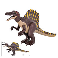 Bloques de Construcción de Dinosaurios Spinosaurus de Partículas Grandes, Varios Colores Disponibles, Juguete Educativo de Ensamblaje DIY para Niños