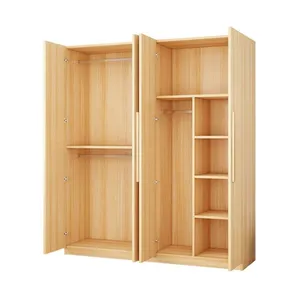 Armoire de rangement moderne de style simple chambre à coucher meubles en bois massif vêtements couette armoire de rangement armoire de rangement