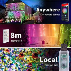 Guirnalda de Luces LED de PVC Impermeable IP65 de 100m, Blanco Cálido, Cable Flexible Negro/Cobre para Decoración de Fiestas Navideñas en Exteriores - Product Image 2