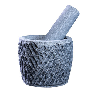 Stone Mortar And Pestle Hand Carved Garlic Pounder Durable Herb Spice Grinder Manual Tool Shandong Origin - Product Image 4