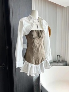 <span class=keywords><strong>Vestido</strong></span> Mini de Gasa Sólida para Mujer con Cuello Halter, Diseño Exclusivo con Volantes y Tubo Empalmado, Cintura Natural, <span class=keywords><strong>Vestido</strong></span> de <span class=keywords><strong>Fiesta</strong></span> de Verano - Product Image 6