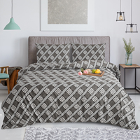 Ensemble de housse de couette et de drap en microfibre de luxe, imprimé floral moderne, sensation de coton personnalisée