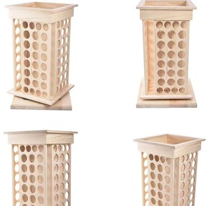 Solid Wood Essential Oil Display Rack 8 Layer Rotating Vertical <b>Desktop</b> Storage <b>Shelf</b> for Coconut Pine Oils - Product Image 3