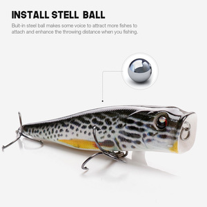 Appât artificiel pour la pêche, leurre pour attraper des poissons, matériel pour pêcher des <span class=keywords><strong>whopper</strong></span> <span class=keywords><strong>Popper</strong></span>, grande bouche, lumière, 8.5cm, 13.5g, 1 pièce - Product Image 3