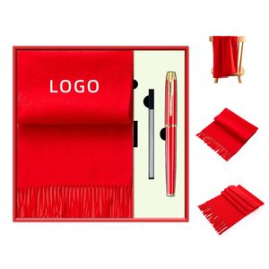Ensemble cadeau promotionnel avec écharpe rouge, cadeaux pour événements professionnels avec logo personnalisé, adapté pour le Nouvel An, Noël et les réunions annuelles - Product Image 1