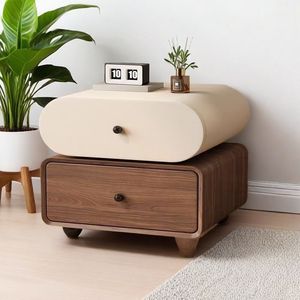 Mesita de noche moderna de madera con cajón de almacenamiento para dormitorio - Product Image 1