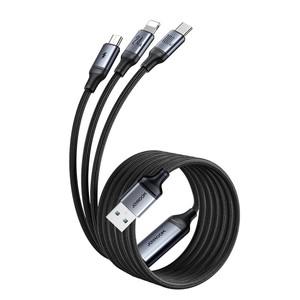สายชาร์จ JOYROOM สำหรับ <span class=keywords><strong>iPhone</strong></span> 15 ซีรีส์ ความยาว 1.2 เมตร แบบ 3-in-1 กำลังไฟ 100W สายถักไนลอน USB-A to IP+Type-C+Micro ชาร์จเร็ว - Product Image 5