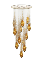 Lustre moderne et simple pour la décoration intérieure, idéal pour les escaliers d'hôtels et de villas, luminaire en verre fait main